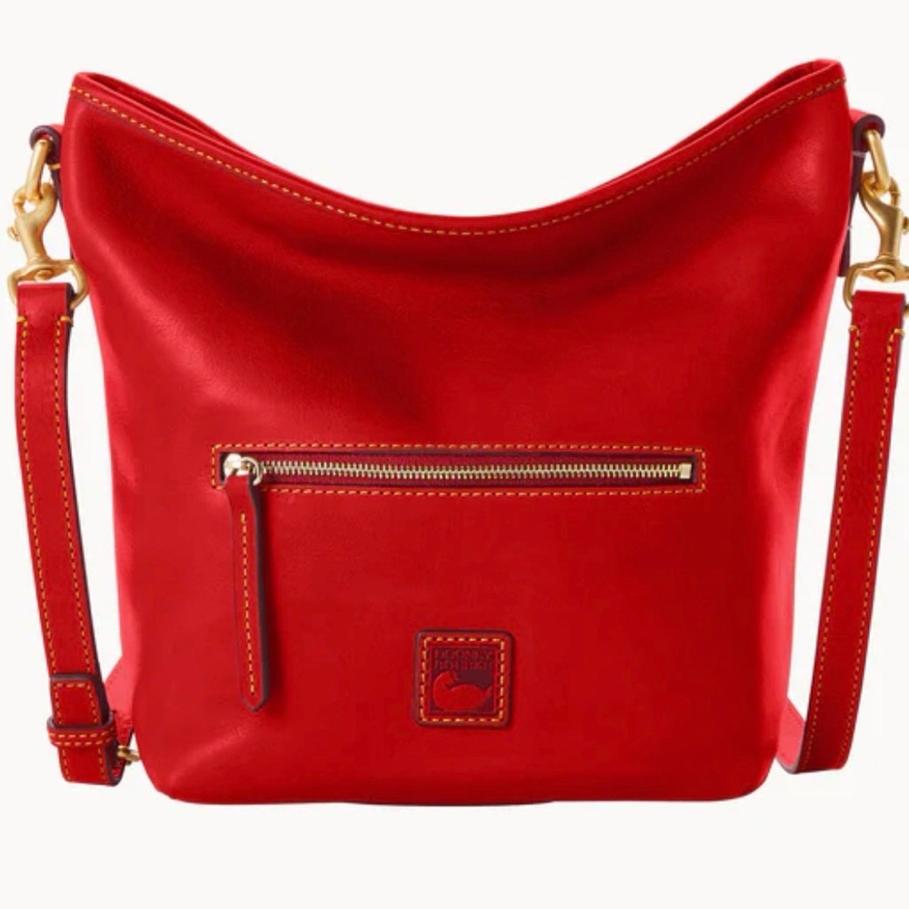 Dooney & Bourke Red Florentine Small Hobo Crossbody - Picture 1 of 10